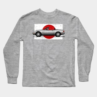 The roadster that started it all with japanese flag background Long Sleeve T-Shirt